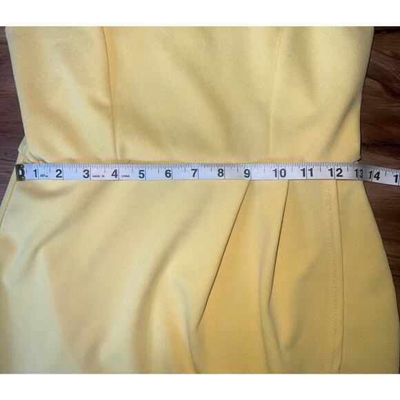 Yellow Spaghetti Strap V-Neck Bodycon Dress Size Medium - Picture 6 of 7